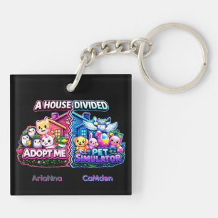 Porte-clefs Maison divisée Adopt Me contre Pet Simulator