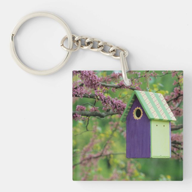 Porte-clefs Maison d'oiseau sur un arbre Redbud (Devant)