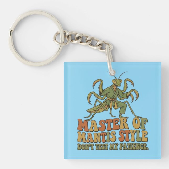 Porte-clefs Maître du karaté de style Mantis Insecte drôle d'a (Devant)
