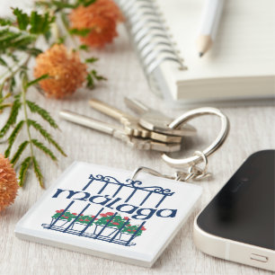 Porte-clefs Malaga, fenêtre avec des fleurs