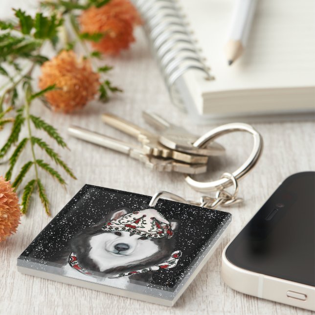 Porte-clefs Malamute d'Alaska                 (Devant Droit)