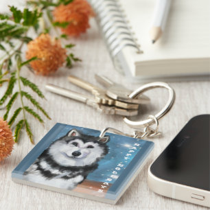 Porte-clefs Malamute d'Alaska