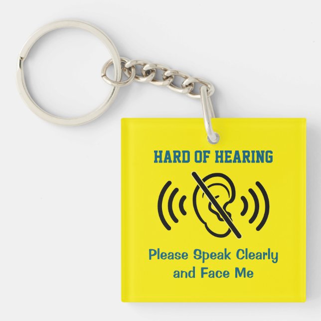 Porte-clefs Malentendant - Jaune (Devant)