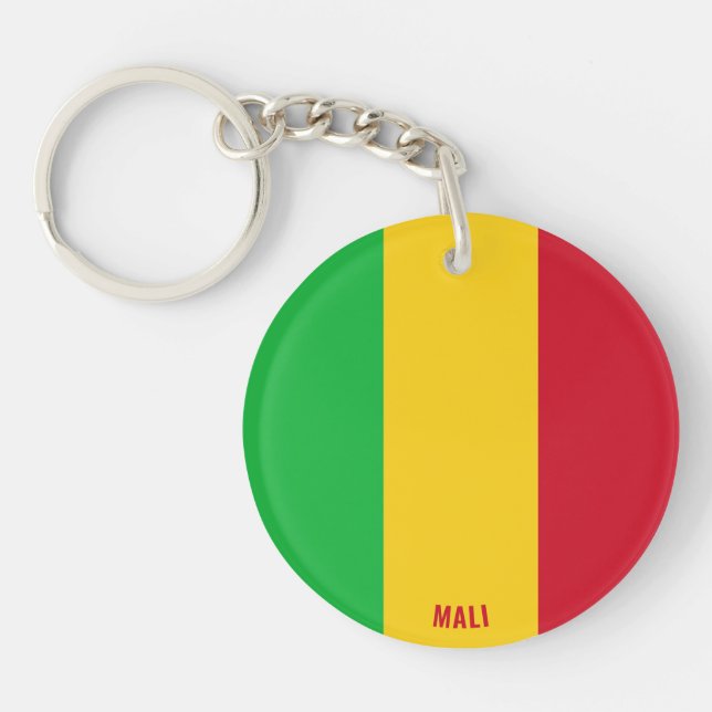 Porte-clefs Mali Drapeau charmant patriotique (Devant)