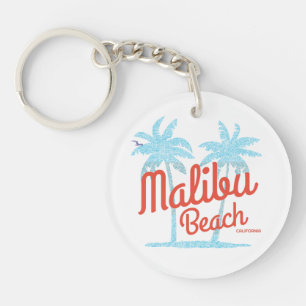 Porte-clefs Malibu Beach California Vacances USA Vintage Faded