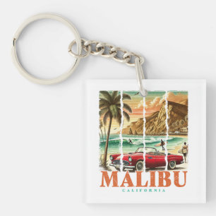 Porte-clefs Malibu Californie - Voiture de sport Vue Pittoresq