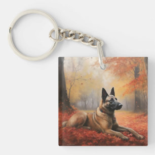 Porte-clefs Malinoi belge en automne Leaves Fall Inspire