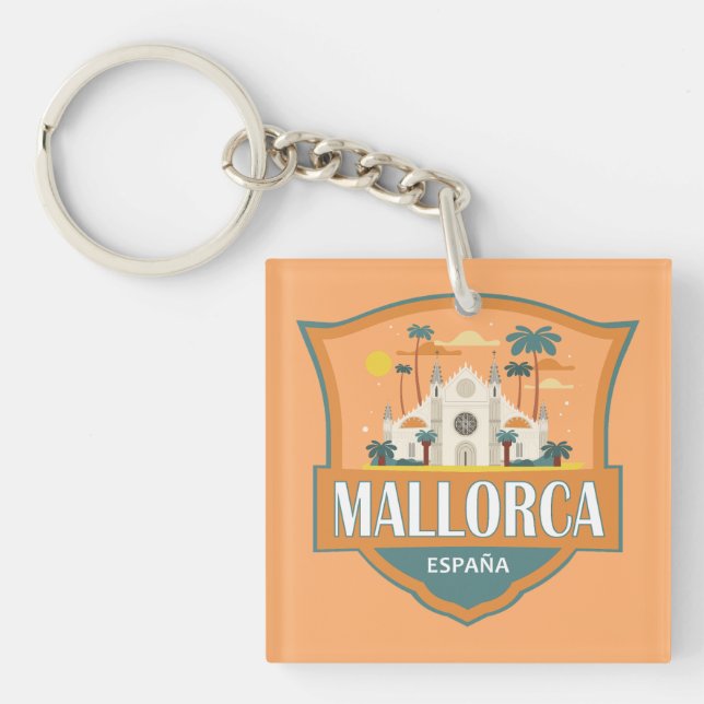 Porte-clefs Mallorca Espagne Insigne Rétro Voyage (Devant)