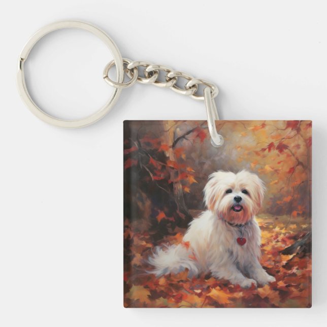 Porte-clefs Malti Tzu à l'automne Feuilles automne Inspire (Devant)