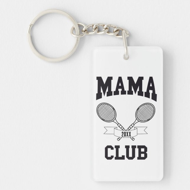 Porte-clefs Mama Club Tennis Racket Athlétisme Personnalisé (Devant)