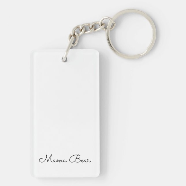 Porte-clefs Mama Ours Mères Fête Enfants Maman Amour (Dos)