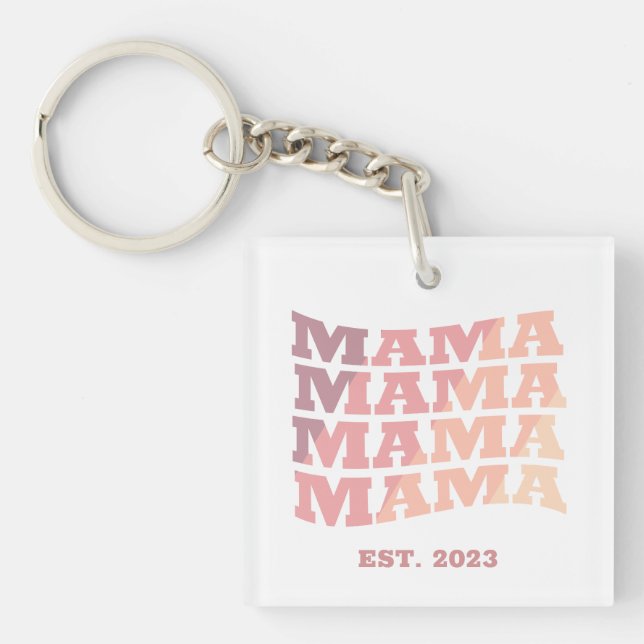 Porte-clefs Mama personnalisée établie (Devant)