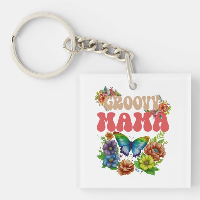 Porte-clefs Mama Super Floral (Devant)