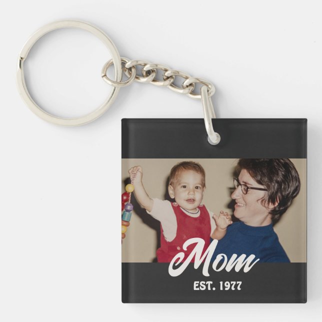 Porte-clefs Maman a établi un script photo moderne (Devant)