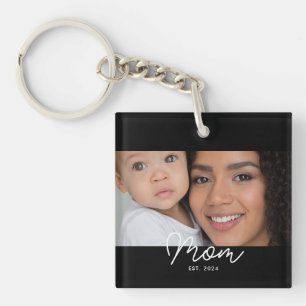 Porte-clefs Maman a établi une photo de script moderne