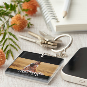 Porte-clefs Maman a établi une photo de script moderne