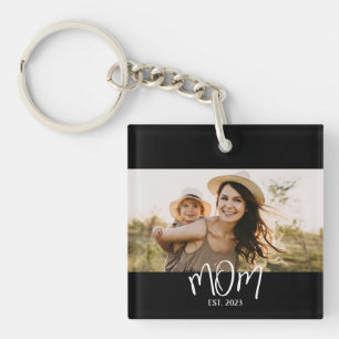 Porte-clefs Maman a établi une photo de script moderne