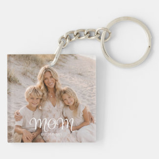 Porte-clefs Maman a établi une photo de script moderne