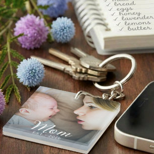 Porte-clefs Maman a établi une photo de script moderne
