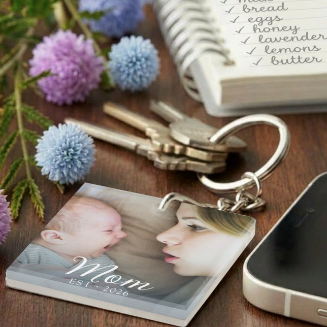 Porte-clefs Maman a établi une photo de script moderne (Créateur téléchargé)