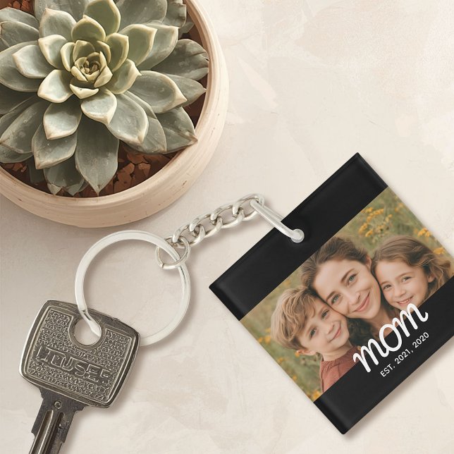 Porte-clefs Maman a établi une photo de script moderne (Créateur téléchargé)