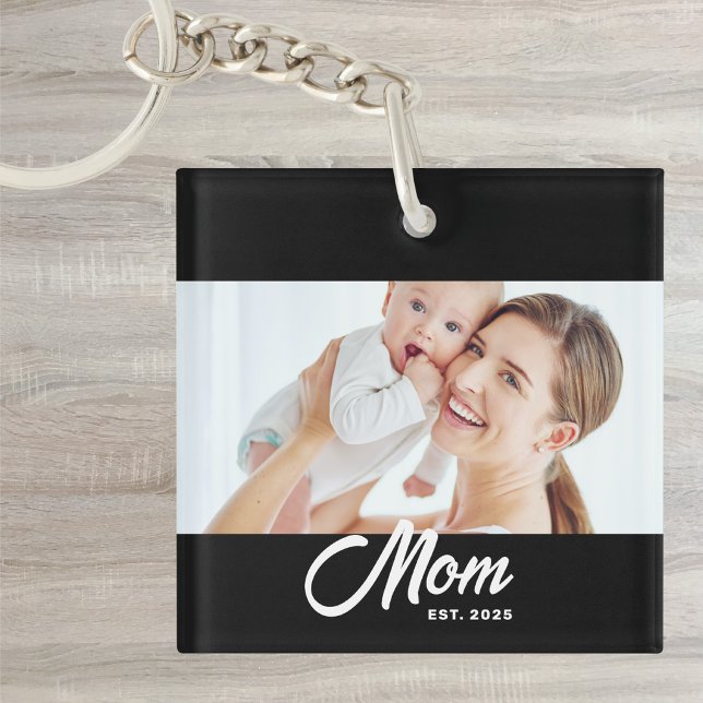 Porte-clefs Maman a établi une photo de script moderne (Créateur téléchargé)