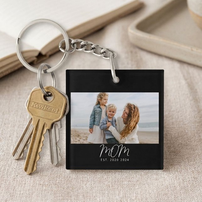 Porte-clefs Maman a établi une photo de script moderne (Créateur téléchargé)