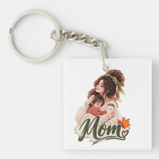 Porte-clefs Maman & bébé enfants automne cosy Amour d'automne