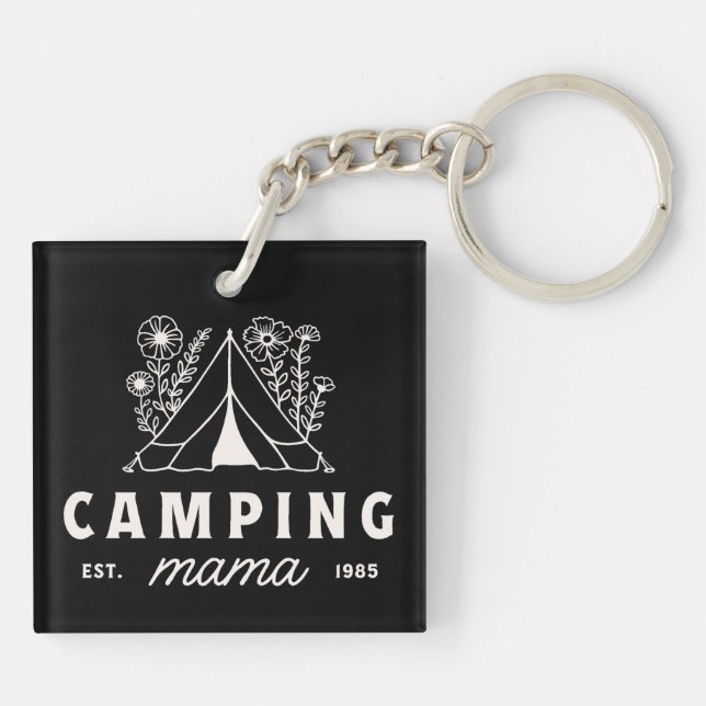 Porte-clefs Maman camping campeuse maman mère fantaisiste (Dos)