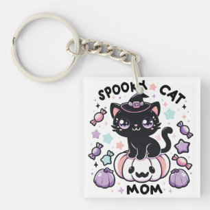 Porte-clefs Maman chat effrayant Kawaii Halloween – Joli Kitty