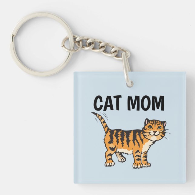 Porte-clefs MAMAN CHAT roux  (Devant)