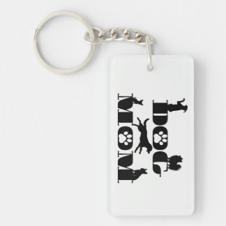 Porte-clefs Maman Chien Silhouette Empreinte de Patte Mignon A