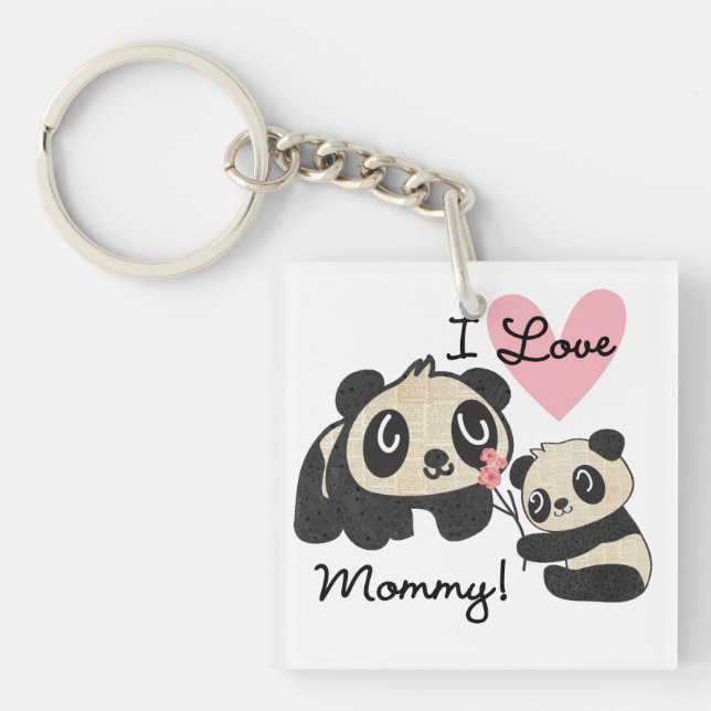 Porte-clefs Maman d'amour des pandas I (Devant)