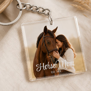 Porte-clefs Maman de cheval a établi une photo de script moder