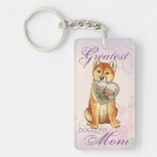 Porte-clefs Maman de coeur de Shiba Inu