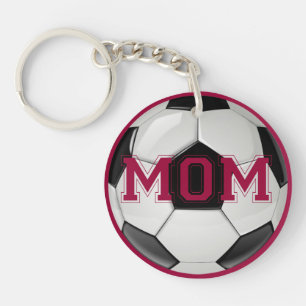 Porte-clefs Maman de footballeuse Couleurs personnalisées