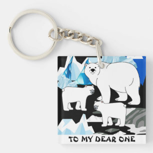 Porte-clefs Maman de l'ours polaire personnalisé