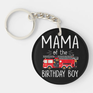 Porte-clefs Maman du garçon d'anniversaire Camion d'incendie p