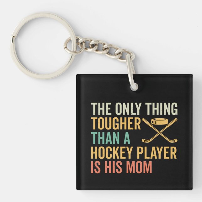 Porte-clefs Maman du joueur de hockey dur (Devant)