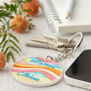 Porte-clefs Maman esthétique de la plage côtière rétro