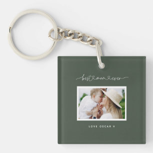 Porte-clefs Maman mignon script moderne cadeau photo