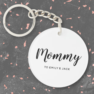 Porte-clefs Maman Modern Mom Kids Noms de la fête des mères