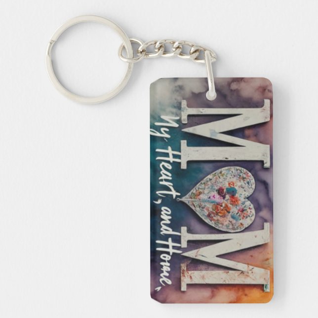 Porte-clefs Maman : Mon coeur, mon Porte - clé (Devant)