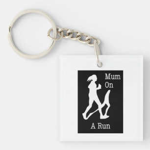 Porte-clefs maman sur une bague de clé acrylique de course