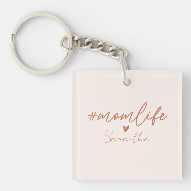 Porte-clefs Maman Vie - Design de charme rustique (Devant)