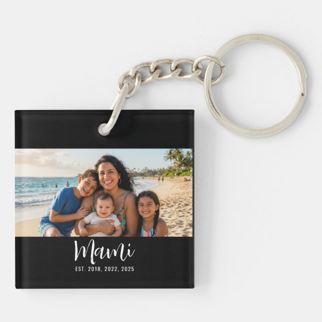 Porte-clefs Mami a établi une photo de script moderne (Dos)