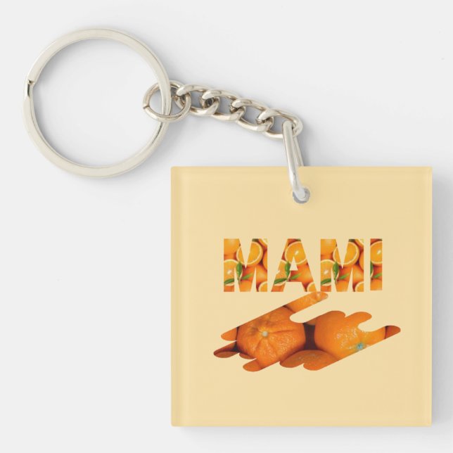 Porte-clefs MAMI Orange Typography Art (Devant)