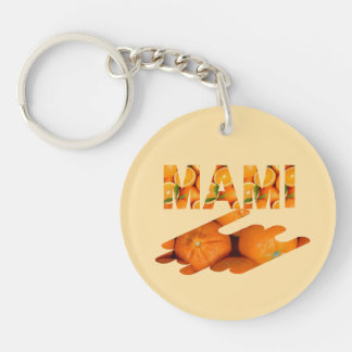 Porte-clefs MAMI Orange Typography Art