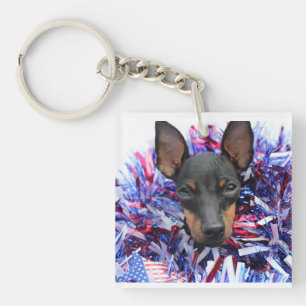 Porte-clefs Manchester Terrier Rouge Bleu Bleu Porte - clé