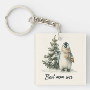 Porte-clefs Manchot d'hiver « Meilleure Maman de tous les temp